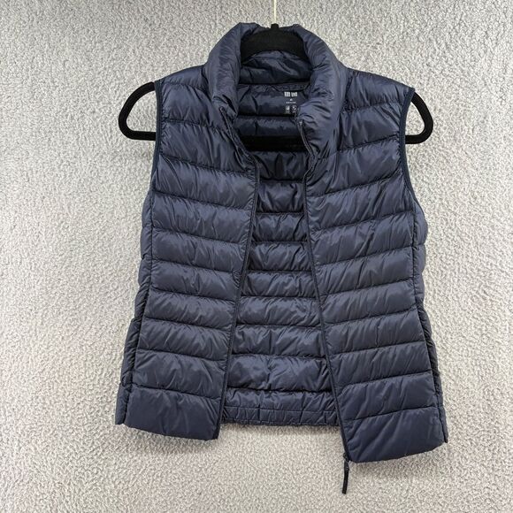 UNIQLO Ultra Light Down Vest Women’s XS Navy Blue Packable Puffer - Picture 4 of 10